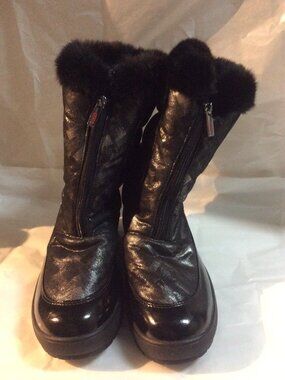 Olang Women's Black Quilted Waterproof Winter Boots Size 41